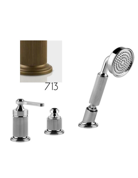 Gruppo Vasca Gessi serie Venti20 3 fori cod.65043 deviatore flessibile 1,50 m e doccetta anticalcare - Kallea