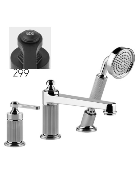 Gruppo Vasca Gessi serie Venti20 3 fori cod.65037 deviatore flessibile 1,50 m e doccetta anticalcare - Kallea