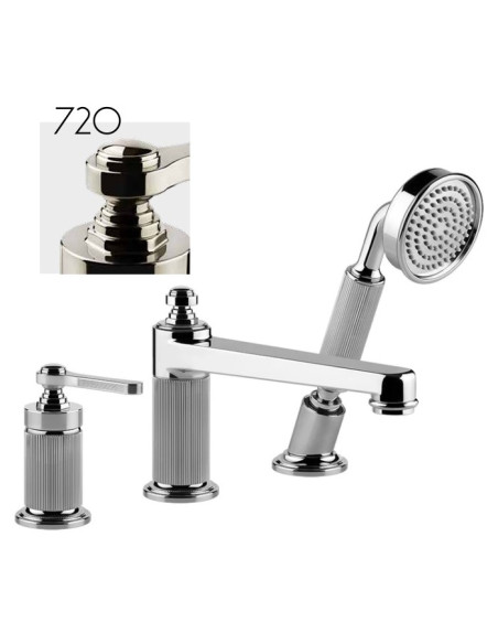 Gruppo Vasca Gessi serie Venti20 3 fori cod.65037 deviatore flessibile 1,50 m e doccetta anticalcare - Kallea