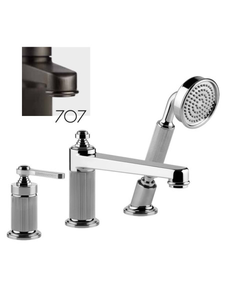 Gruppo Vasca Gessi serie Venti20 3 fori cod.65037 deviatore flessibile 1,50 m e doccetta anticalcare - Kallea