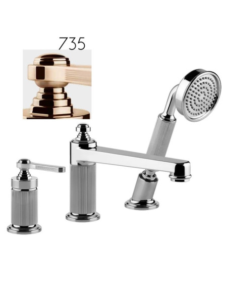 Gruppo Vasca Gessi serie Venti20 3 fori cod.65037 deviatore flessibile 1,50 m e doccetta anticalcare - Kallea