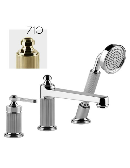 Gruppo Vasca Gessi serie Venti20 3 fori cod.65037 deviatore flessibile 1,50 m e doccetta anticalcare - Kallea