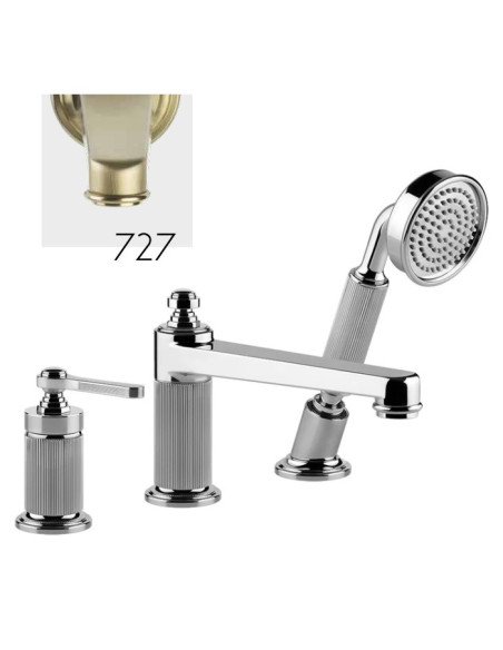 Gruppo Vasca Gessi serie Venti20 3 fori cod.65037 deviatore flessibile 1,50 m e doccetta anticalcare - Kallea