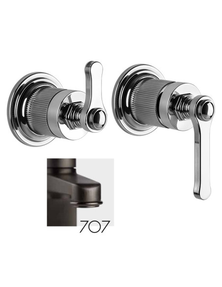 Miscelatore a parete Gessi serie Venti20 con deviatore lavabo/doccia cod.65038 esterna cod.54073 incasso 2 vie - Kallea