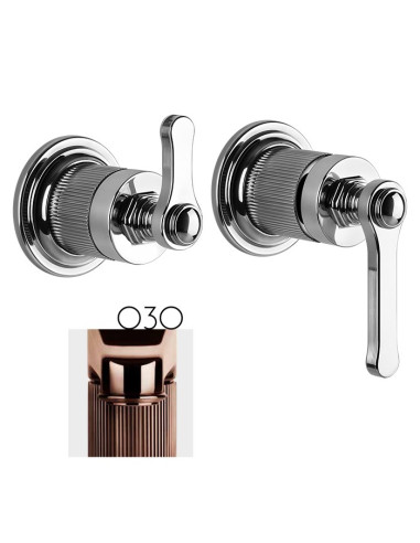 Miscelatore a parete Gessi serie Venti20 con deviatore lavabo/doccia cod.65038 esterna cod.54073 incasso 2 vie - Kallea