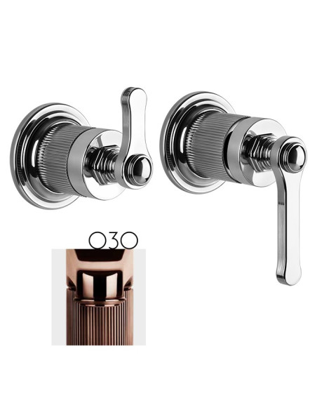 Miscelatore a parete Gessi serie Venti20 con deviatore lavabo/doccia cod.65038 esterna cod.54073 incasso 2 vie - Kallea