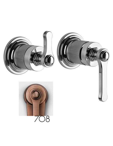 Miscelatore a parete Gessi serie Venti20 con deviatore lavabo/doccia cod.65038 esterna cod.54073 incasso 2 vie - Kallea