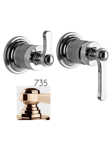 Miscelatore a parete Gessi serie Venti20 con deviatore lavabo/doccia cod.65038 esterna cod.54073 incasso 2 vie - Kallea