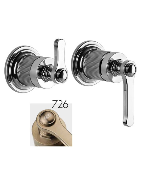 Miscelatore a parete Gessi serie Venti20 con deviatore lavabo/doccia cod.65038 esterna cod.54073 incasso 2 vie - Kallea