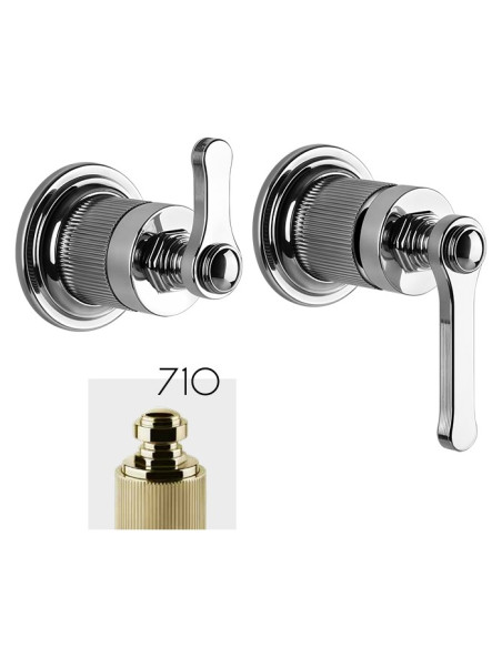 Miscelatore a parete Gessi serie Venti20 con deviatore lavabo/doccia cod.65038 esterna cod.54073 incasso 2 vie - Kallea