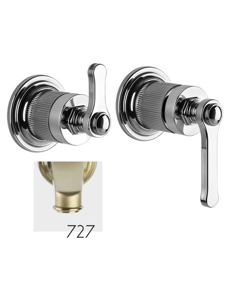 Miscelatore a parete Gessi serie Venti20 con deviatore lavabo/doccia cod.65038 esterna cod.54073 incasso 2 vie - Kallea