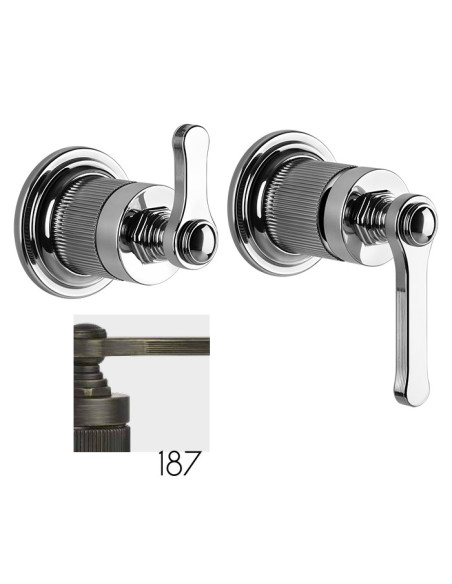 Miscelatore a parete Gessi serie Venti20 con deviatore lavabo/doccia cod.65038 esterna cod.54073 incasso 2 vie - Kallea