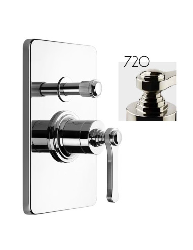 Miscelatore a parete Gessi serie Venti20 bagno-doccia cod.65079 esterna cod.44673 incasso 2 vie con deviatore automatico - Ka...