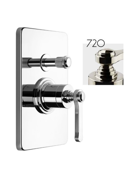 Miscelatore a parete Gessi serie Venti20 bagno-doccia cod.65079 esterna cod.44673 incasso 2 vie con deviatore automatico - Ka...