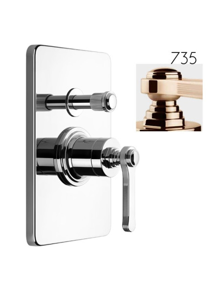 Miscelatore a parete Gessi serie Venti20 bagno-doccia cod.65079 esterna cod.44673 incasso 2 vie con deviatore automatico - Ka...