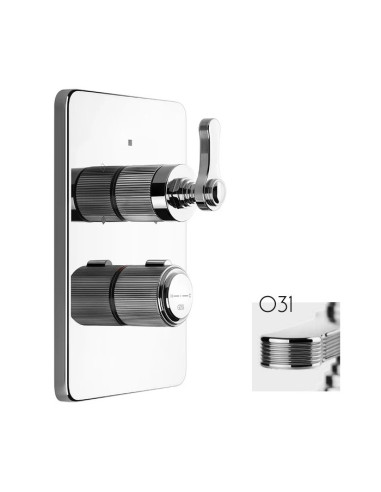Miscelatore a parete Gessi serie Venti20 doccia termostatico 2 vie cod.65135 esterna cod.09269 incasso termostatico - Kallea