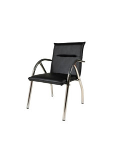 Sedia attesa sala ospiti Karisma ecopelle nera - Kallea 2