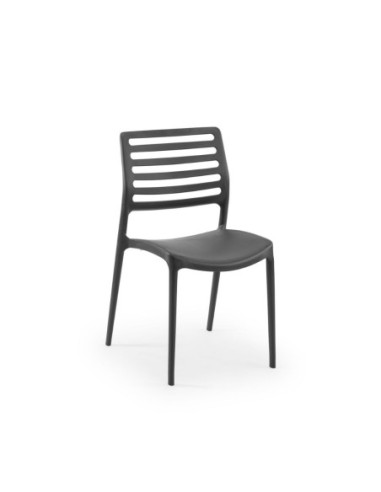 Sedia impilabile Louise grigio scuro - Kallea