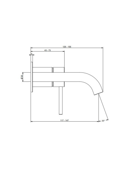 Miscelatore Gessi per lavabo a parete canna media serie 316 Flessa cod.54083 esterna cod.54198 incasso - Kallea