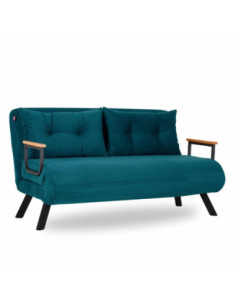 Divano letto matrimoniale pieghevole Sando verde petrolio - Kallea