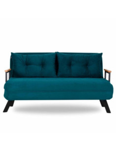 Divano letto matrimoniale pieghevole Sando verde petrolio - Kallea 2