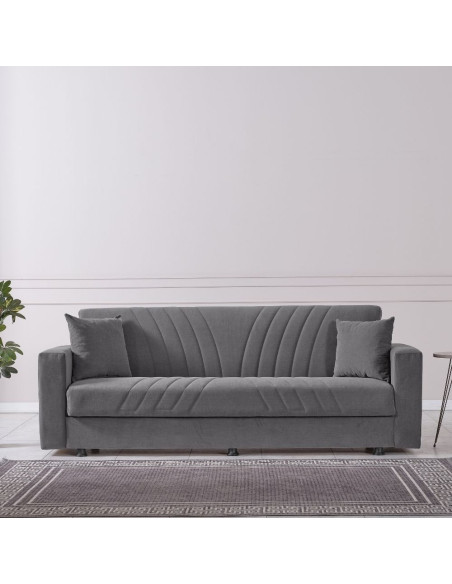 Divano contenitore Daisy grigio 214x80x83h - Kallea