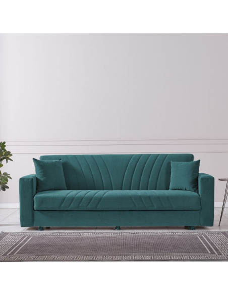 Divano contenitore Daisy verde 214x80x83h - Kallea