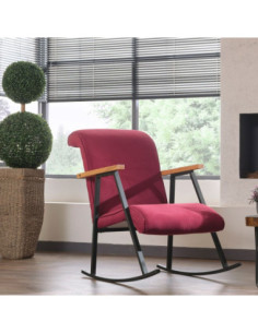 Sedia a dondolo Yoka tessuto bordeaux - Kallea