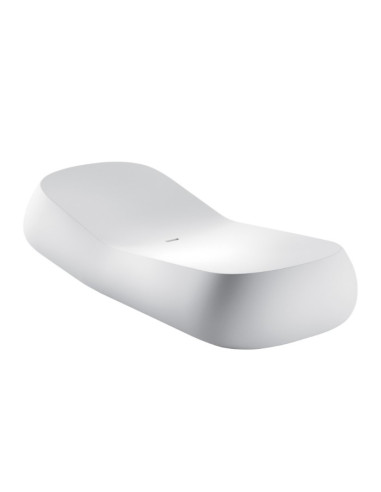 Lettino Prendisole Plust serie Gumball Sunlounge interno esterno in polietilene bianco - Kallea