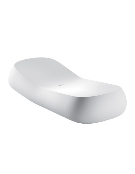 Lettino Prendisole Plust serie Gumball Sunlounge interno esterno in polietilene bianco - Kallea