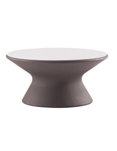 Tavolino con top coffe Structure Plust serie Fade da giardino interno esterno in Polietilene - Kallea