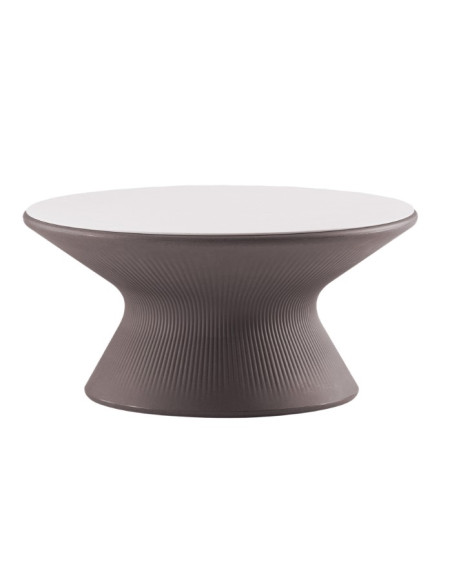 Tavolino con top coffe Structure Plust serie Fade da giardino interno esterno in Polietilene - Kallea