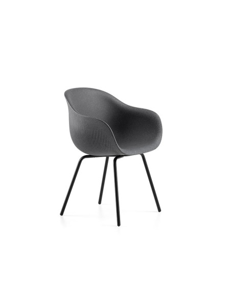 Sedia Fade Chair di plust interno esterno base in polietilene e gambe metallo - Kallea