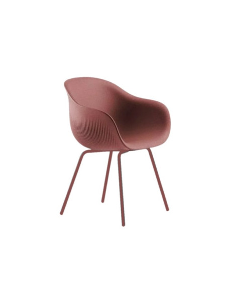 Sedia Fade Chair di plust interno esterno base in polietilene e gambe metallo - Kallea