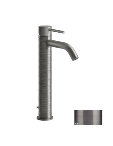 Miscelatore Lavabo alto Gessi serie 316 Trame bocca corta cod.54304 con scarico e flessibili di collegamento - Kallea