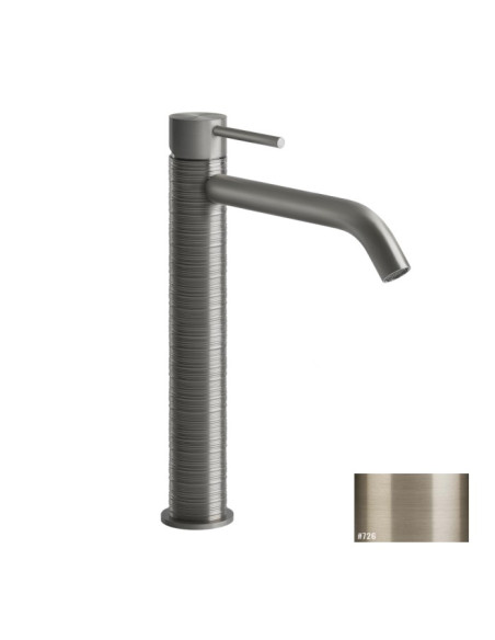 Miscelatore Lavabo alto Gessi serie 316 Trame bocca lunga 54306 con flessibili di collegamento - Kallea