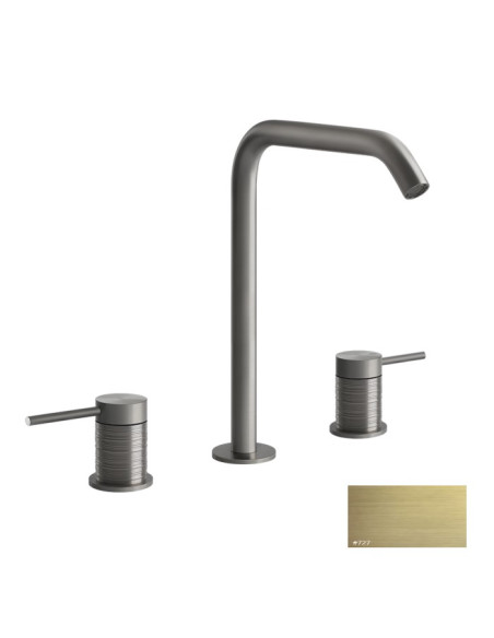 Miscelatore Lavabo Gessi serie 316 Trame 3 fori cod.54311 con flessibili di collegamento - Kallea