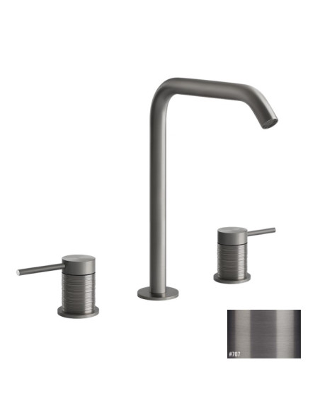 Miscelatore Lavabo medio Gessi serie 316 Trame 3 fori cod.54312 con flessibili di collegamento - Kallea