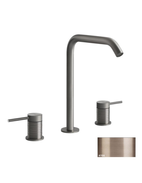 Miscelatore Lavabo medio Gessi serie 316 Trame 3 fori cod.54312 con flessibili di collegamento - Kallea