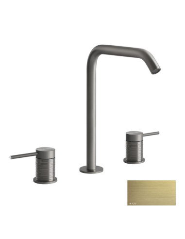 Miscelatore Lavabo medio Gessi serie 316 Trame 3 fori cod.54312 con flessibili di collegamento - Kallea