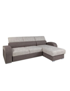 Divano letto Megan penisola reversibile bianco taupe 266X100 - Kallea