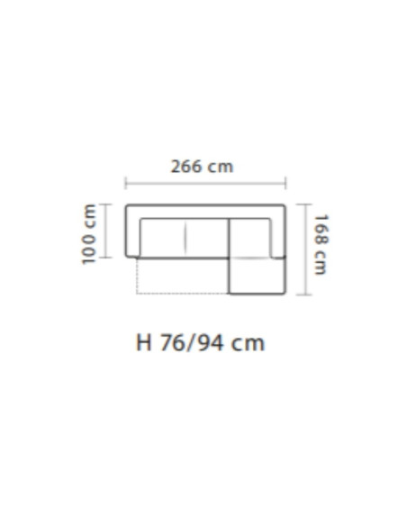 Divano letto Megan penisola reversibile bianco taupe 266X100 - Kallea