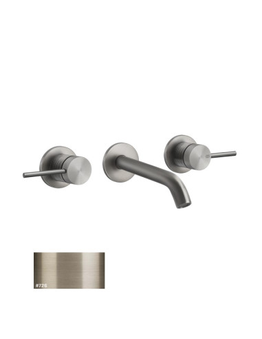 Miscelatore Gessi a parete 3 fori canna media per lavabo serie 316 Trame cod.54392 esterna cod.45089 incasso senza scarico - ...