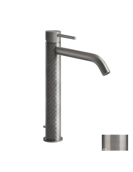 Miscelatore Lavabo alto Gessi serie 316 Intreccio bocca lunga 54103 con scarico e flessibili di collegamento - Kallea