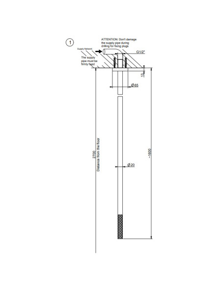 Bocca lavabo a soffitto Gessi serie 316 Intreccio cod.54199 senza scarico - Kallea