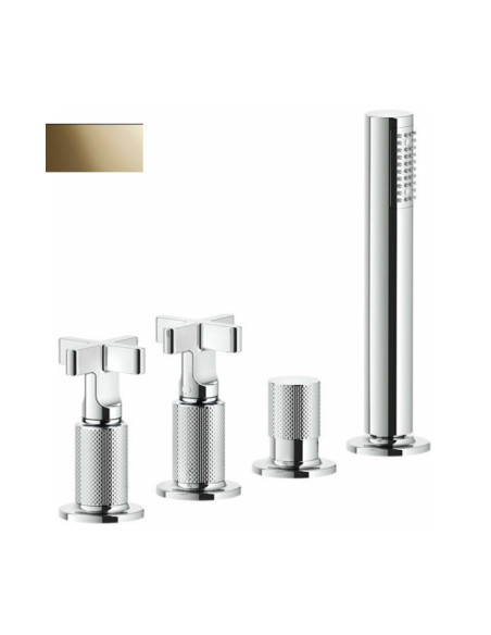 Gruppo Vasca Gessi serie Inciso 4 fori cod. 58143 deviatore flessibile 1,50 m e doccetta anticalcare - Kallea