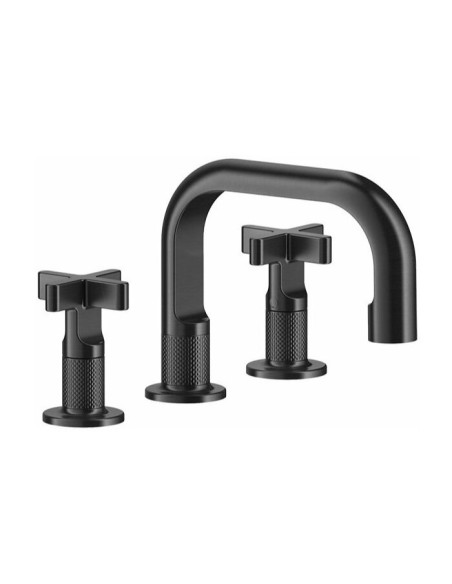Miscelatore Lavabo Gessi serie Inciso + 3 fori cod.58111 con scarico e flessibili di collegamento - Kallea