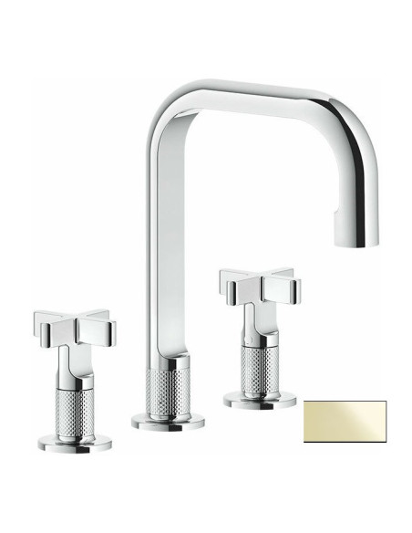 Miscelatore Lavabo Gessi serie Inciso 3 fori cod.58114 Medio senza scarico con flessibili di collegamento - Kallea