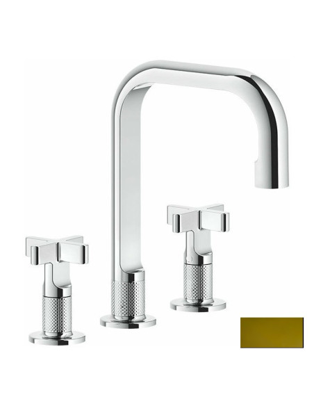 Miscelatore Lavabo Gessi serie Inciso 3 fori cod.58114 Medio senza scarico con flessibili di collegamento - Kallea