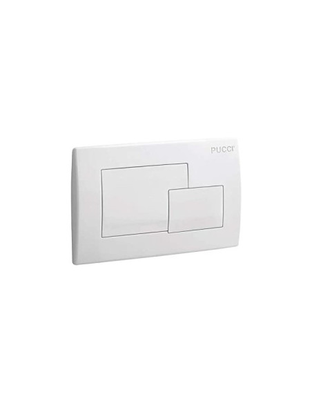 Placca di scarico Pucci doppio tasto serie ECo2 cod. 8000510 Bianca - Kallea